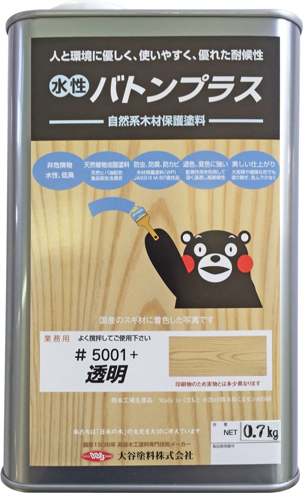 Amazon | 大谷塗料 水性バトンプラス 0.7kg 透明 | ステイン