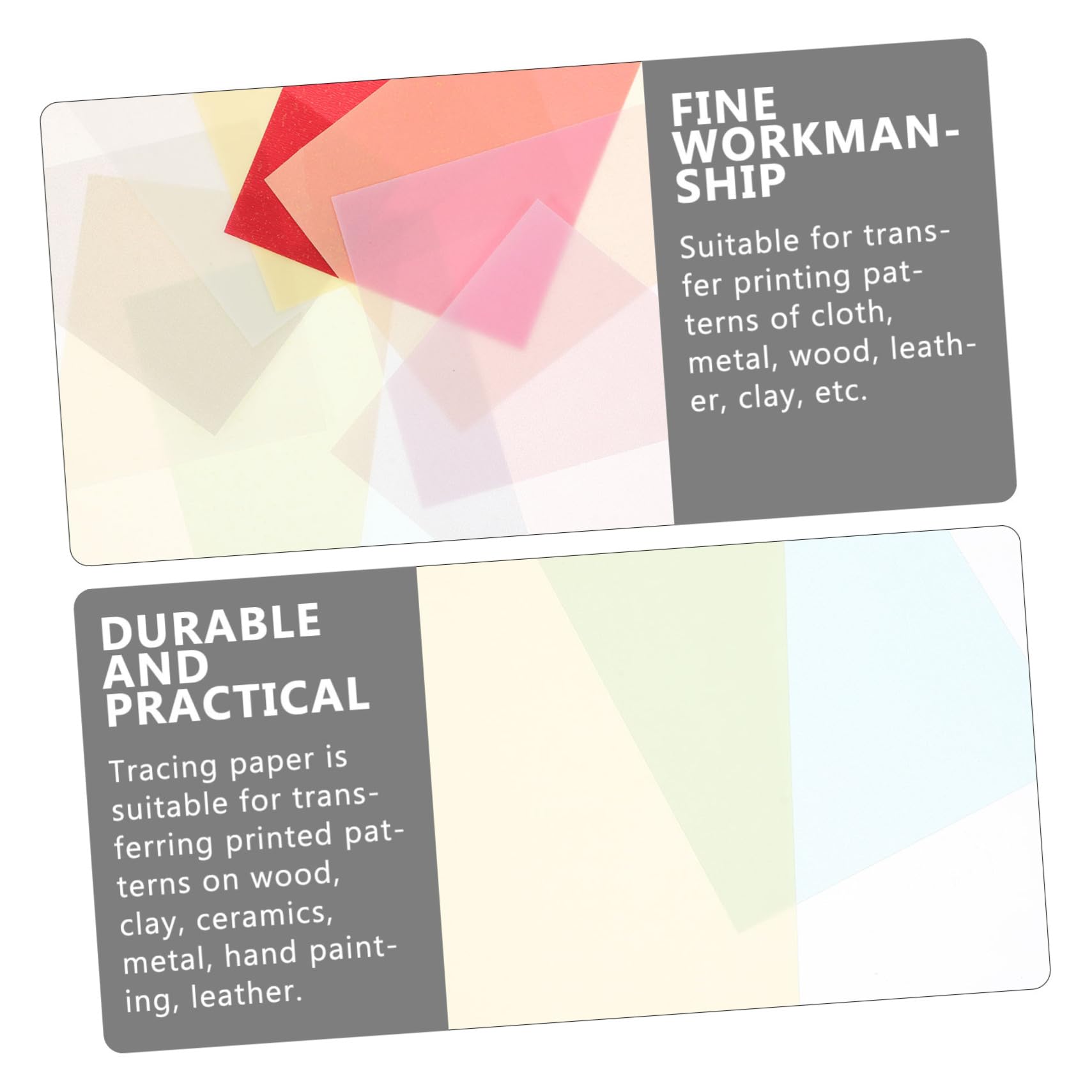 BELLIFFY Professional Tracing Paper Sheets 15 * 10cm 50pcs/Package for Drawing Copying for Artists