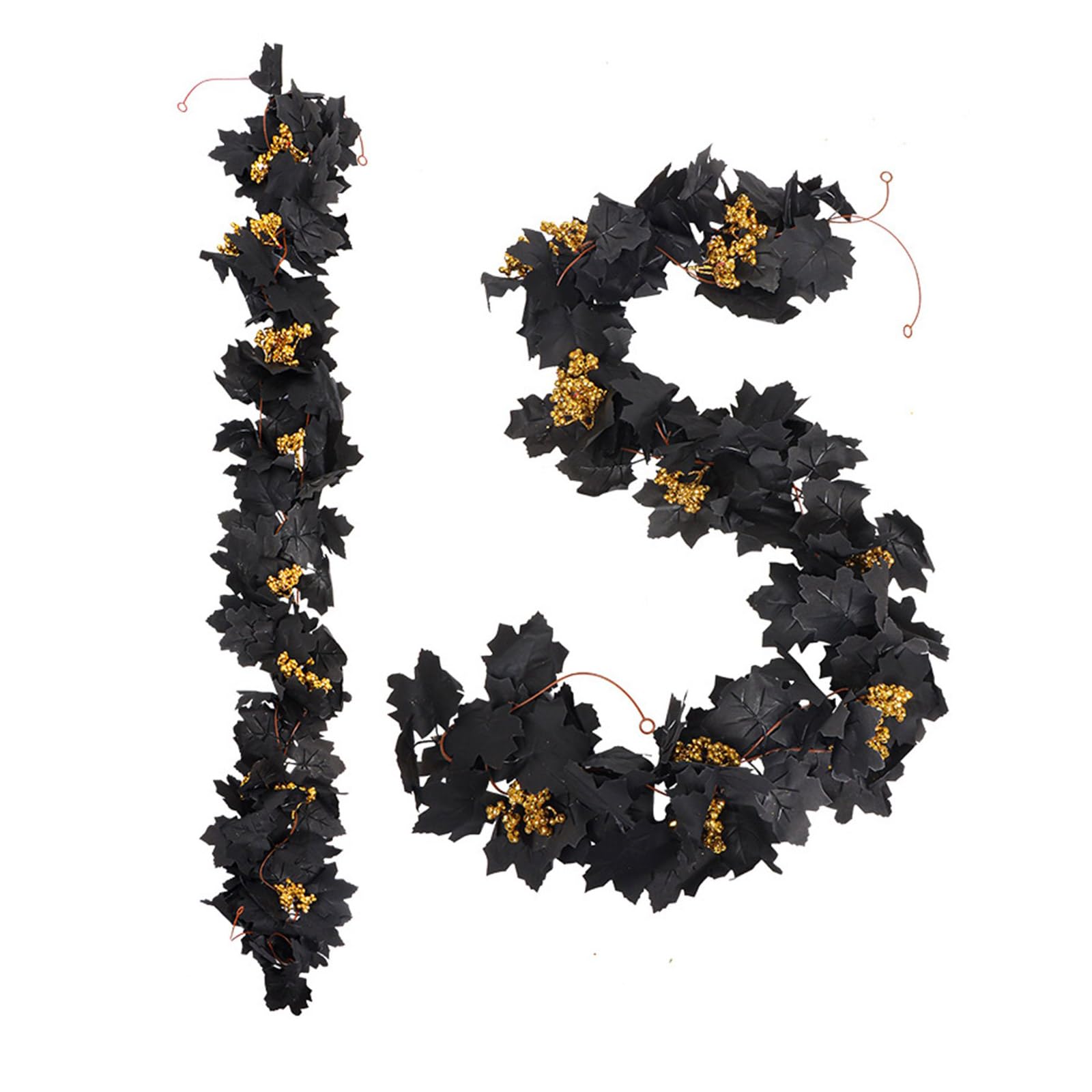 Tsophreniq 2PCS Realistic Silk Maple Garlands for Thanksgiving Christmas Fall Decor Indoor Outdoor Realistic Silk Maple Garlands