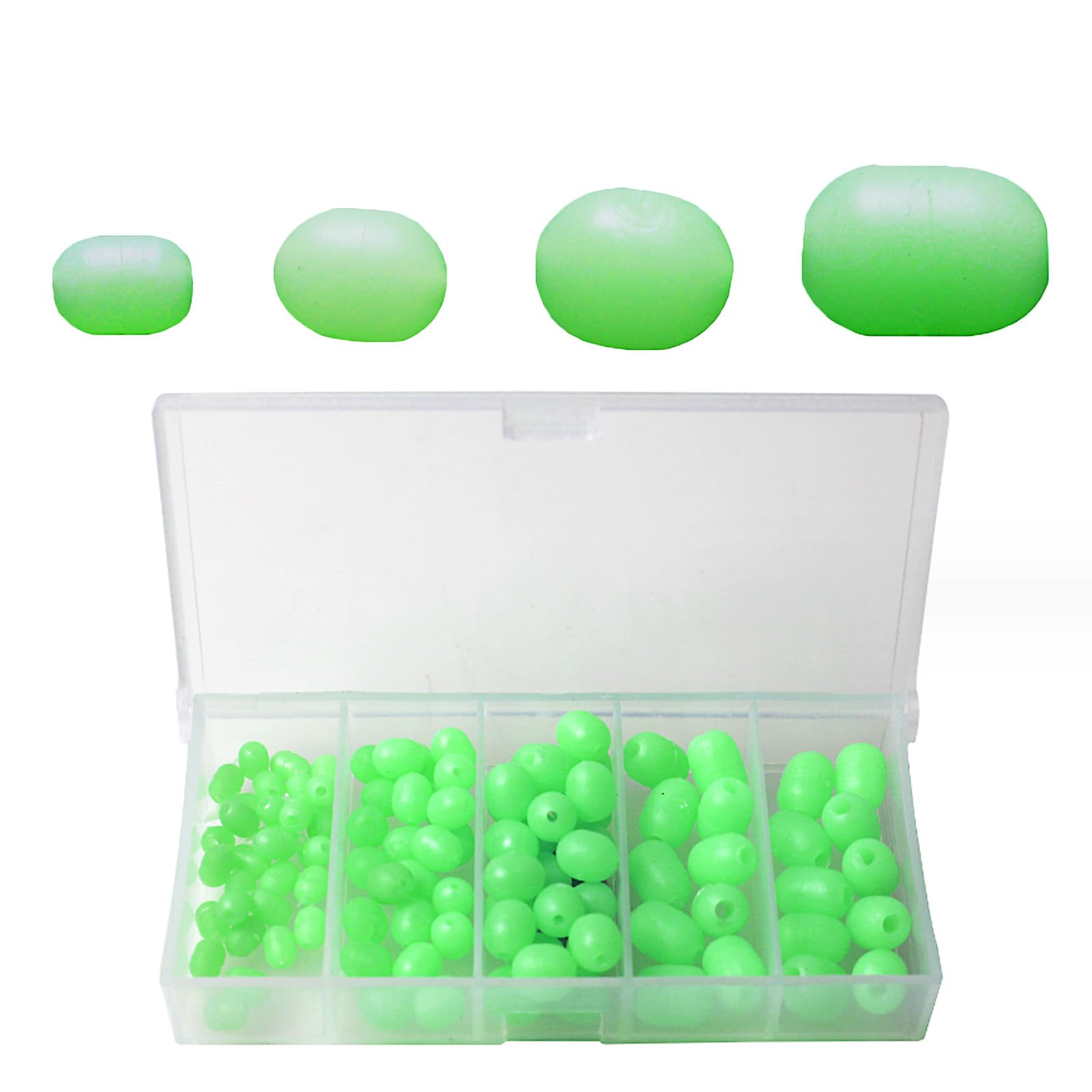 Perline Esca Da Pesca Luminose - 100 Pezzi Galleggianti, Per Pesca Notturna, Colore Giallo - Foto 7