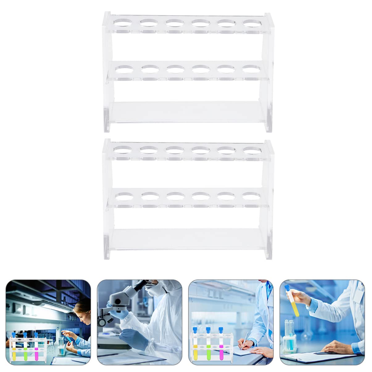 ULTECHNOVO Vidrio Centrífugo 6 Piezas Gradilla Contenedor De Tubos De Ensayo De Laboratorio Estante Para Tubos De Ensayo De Laboratorio Acrílico Soporte Orgánico Soporte Para Gafas