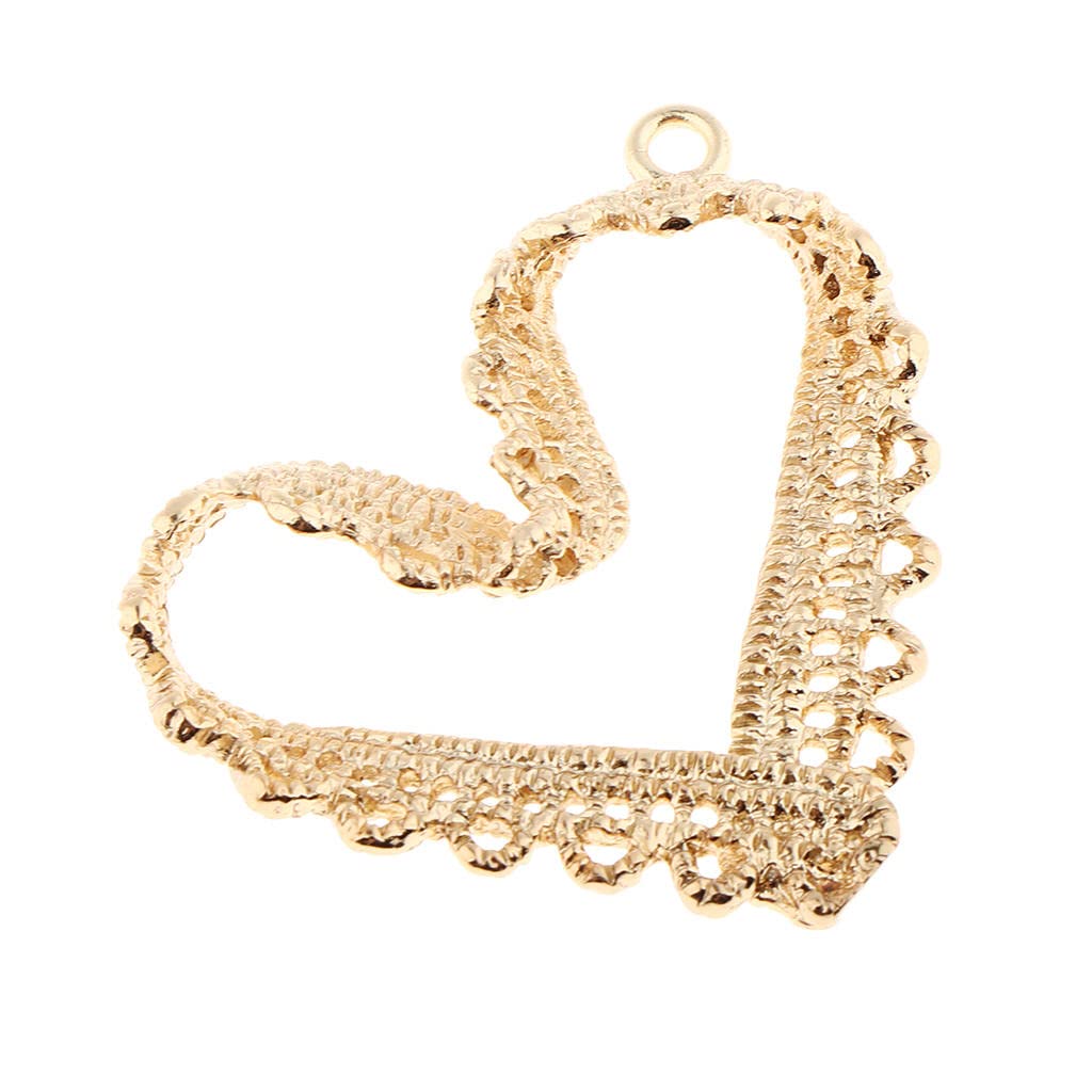 ACRAWholesale Hollow Heart Pendants Charm Bulk for DIY Jewelry Making Findings