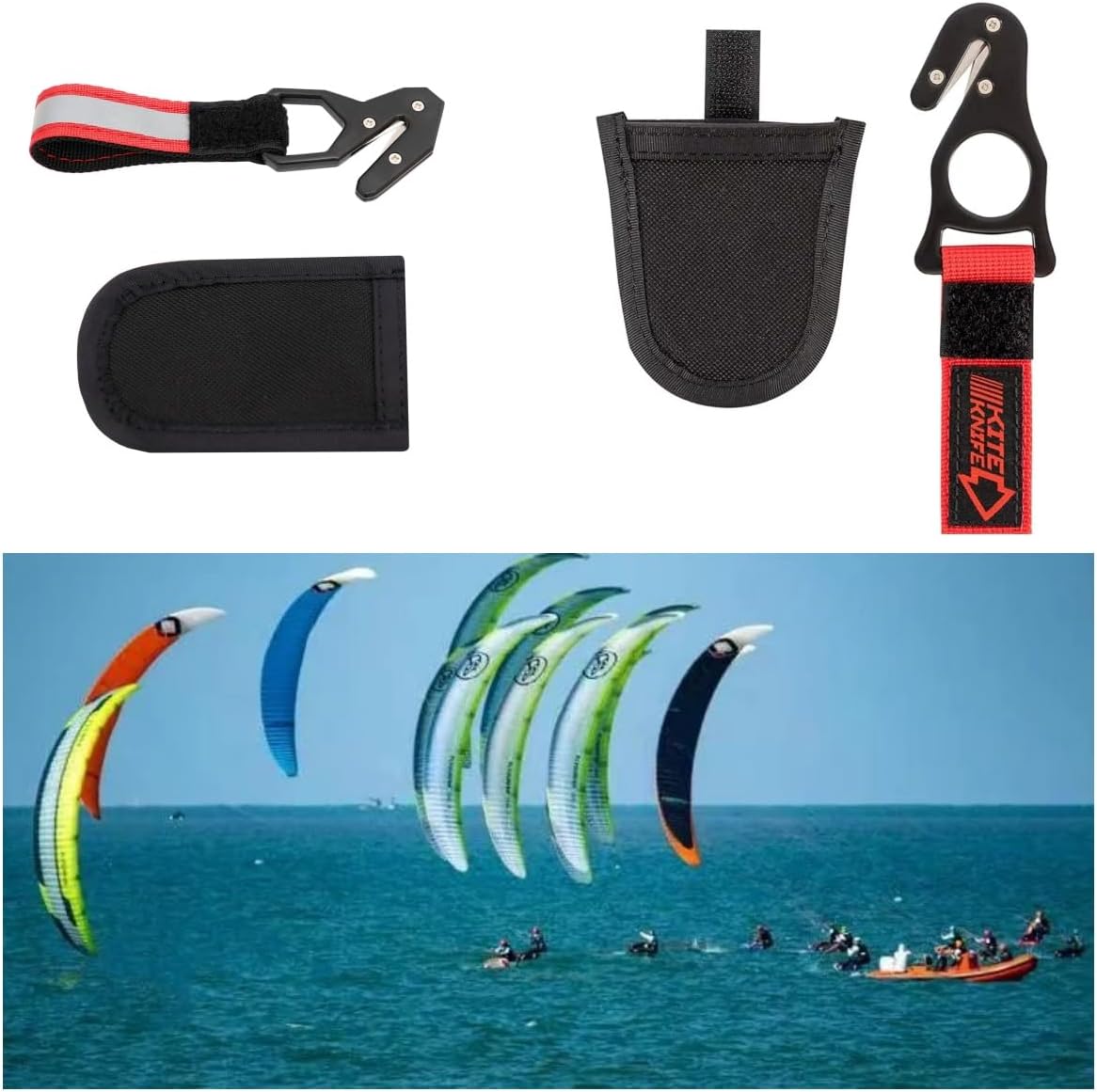 haihong Kite-Windsurfing Snorkeling Skiing Outdoor Tools Essential Kitesurfing Harnesses Safety Hook Knife