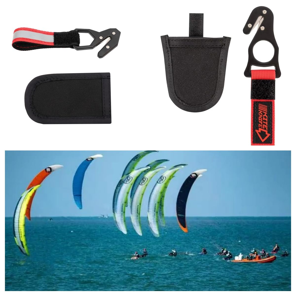 haihong Kite-Windsurf Snorkeling Sci Strumenti Esterni Essenziali Kitesurf Imbracature di Sicurezza Gancio Coltello