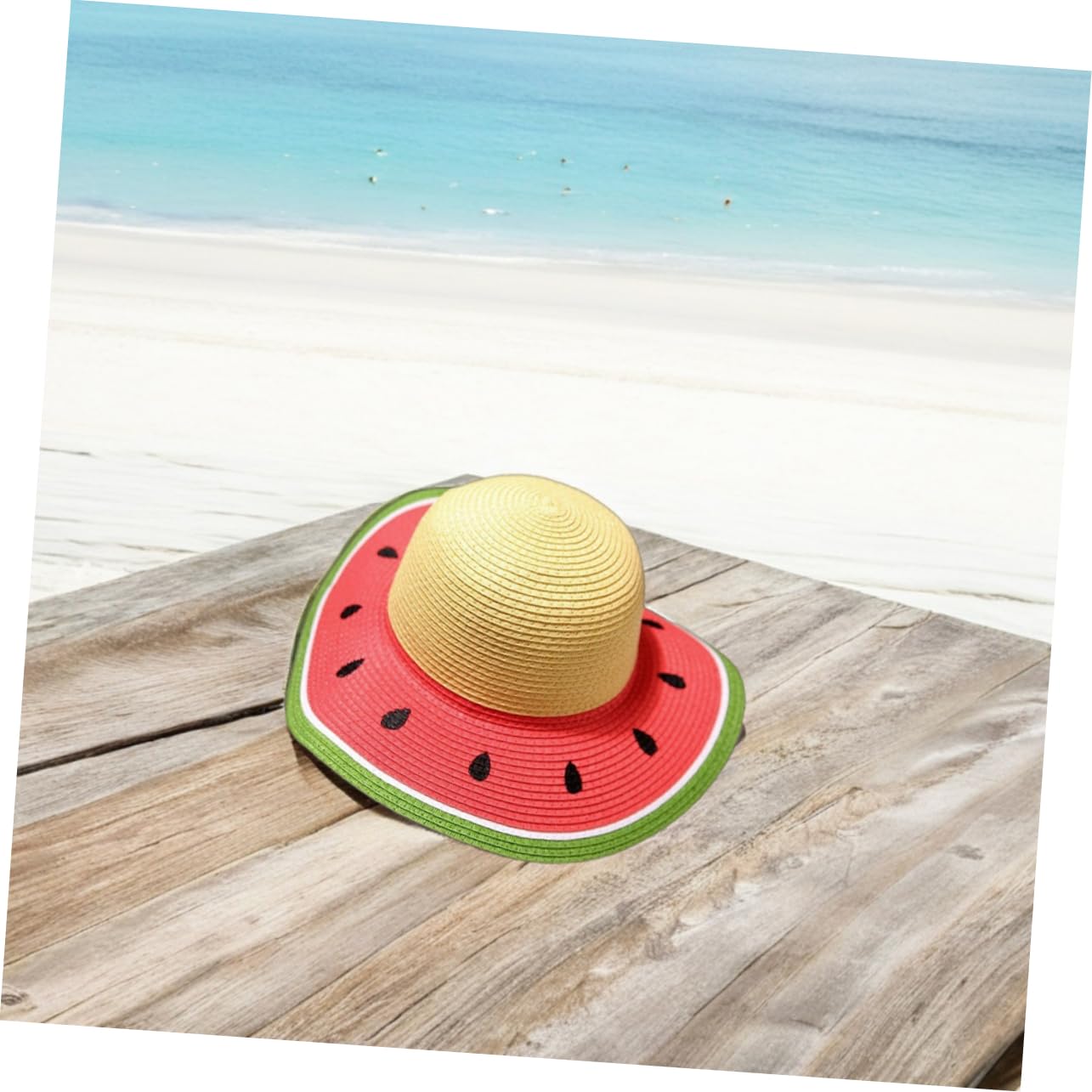 Sombrero Verano Diseño Sandía Niña Paja Ancha ala a de Ligero Plegable Protección Solar de 3 a 8 y Adecuado Camping para Niños Años