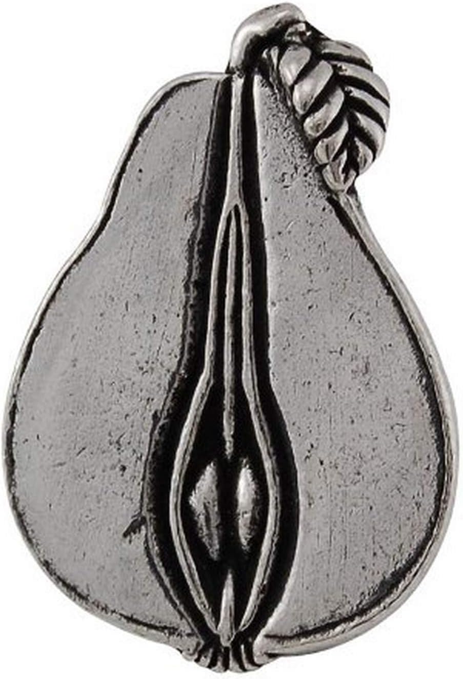 Vicenza Designs K1079 Fiori Pear Knob, Large, Vintage Pewter