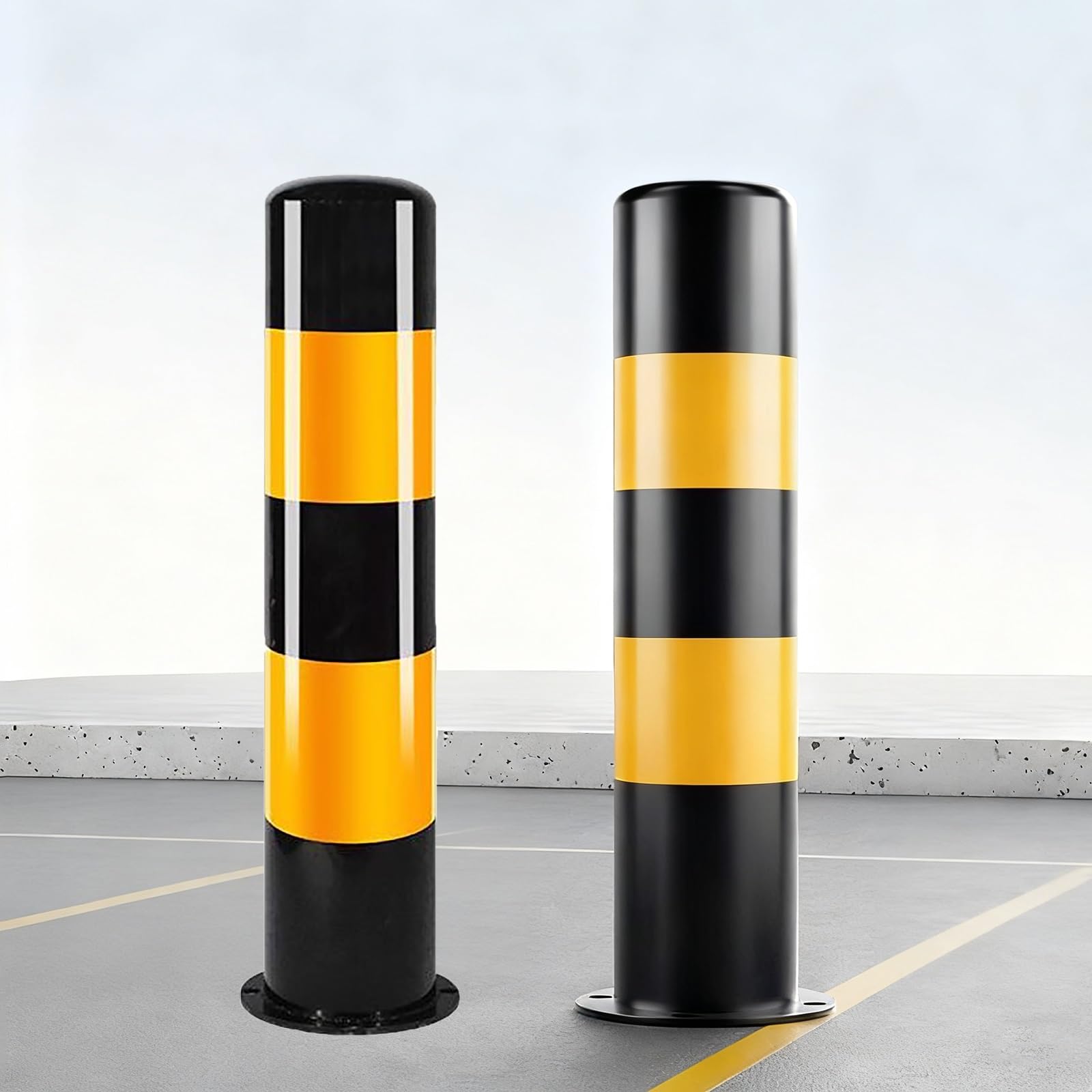 Hczkiujy Light Steel Safety Bollards For Traffic Control And Parking Barrier Protection (2Pcs)