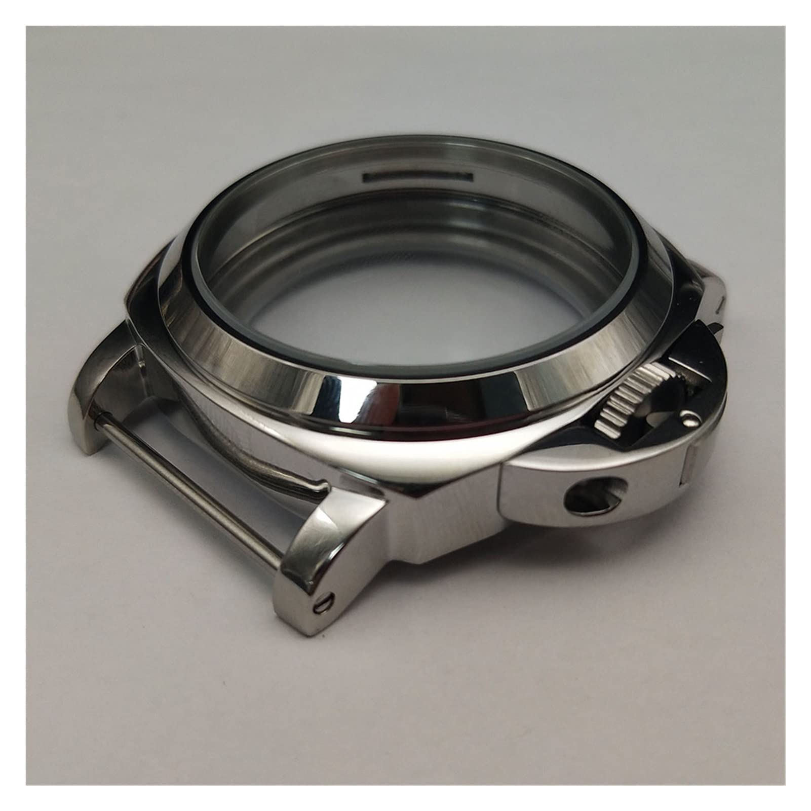 Caja de Acero Inoxidable de 45 mm, Compatible con Movimiento ST36, Compatible con Movimiento mecánico de Cuerda Manual 6497/6498, Caja Pulida, Piezas de Repuesto y Correa.