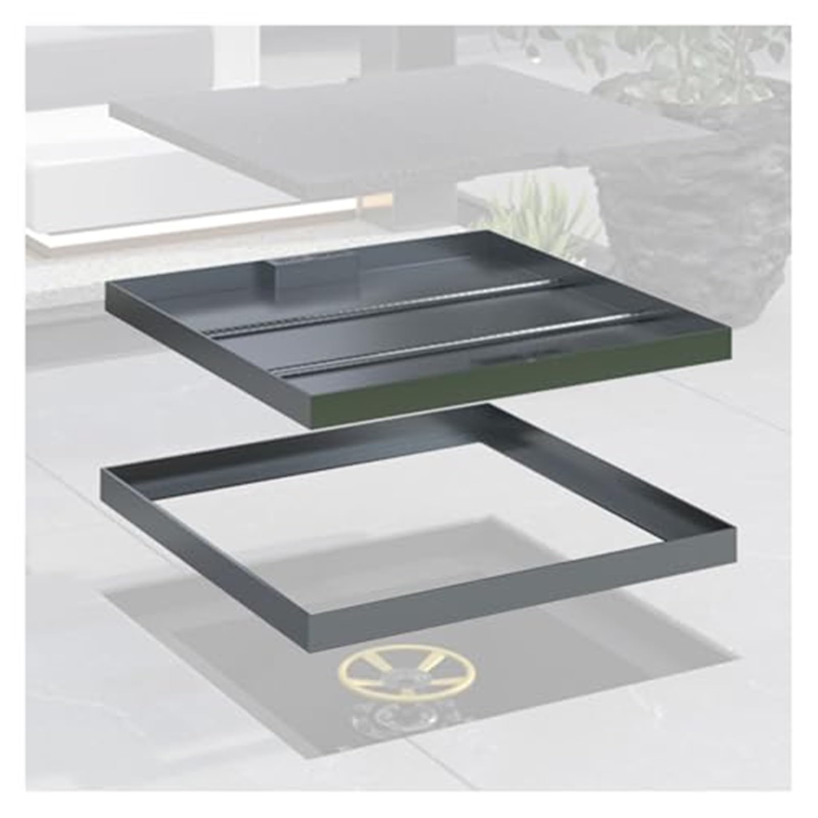 Couvercle de Regard carré en Acier Inoxydable 40x35 cm pour supprimer les plaques moches