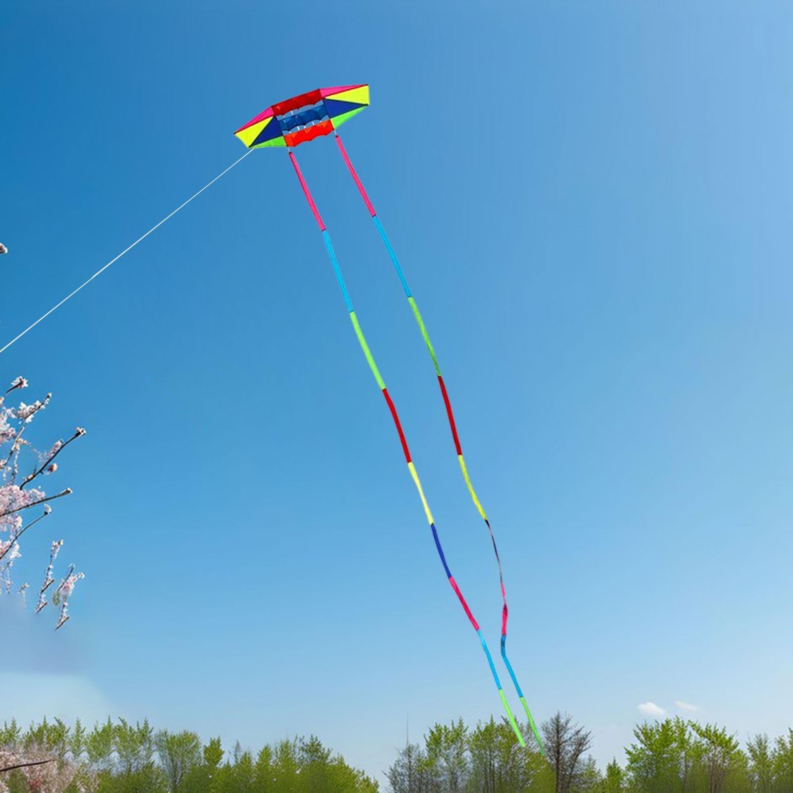 Cometa Colorida para Niños Y Adultos, Juguete Volador Grande para Jardín, Patio Trasero Y Pradera.
