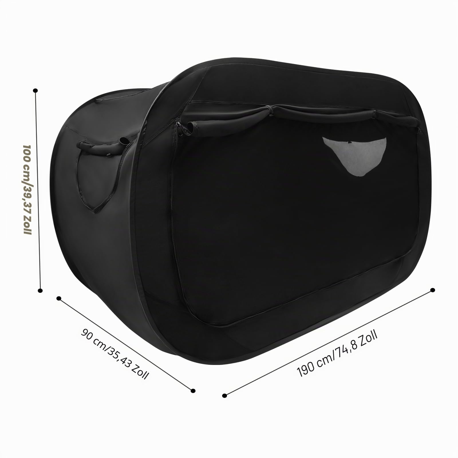 Pop-Up Bett-Zelt Faltbares und Atmungsaktives Schlafzelt für Büro und Camping, Bettzelt für Kinder und Erwachsene, lichtundurchlässiges und atmungsaktives Betttunnel-Betthimmel, 190 × 90 × 100 cm