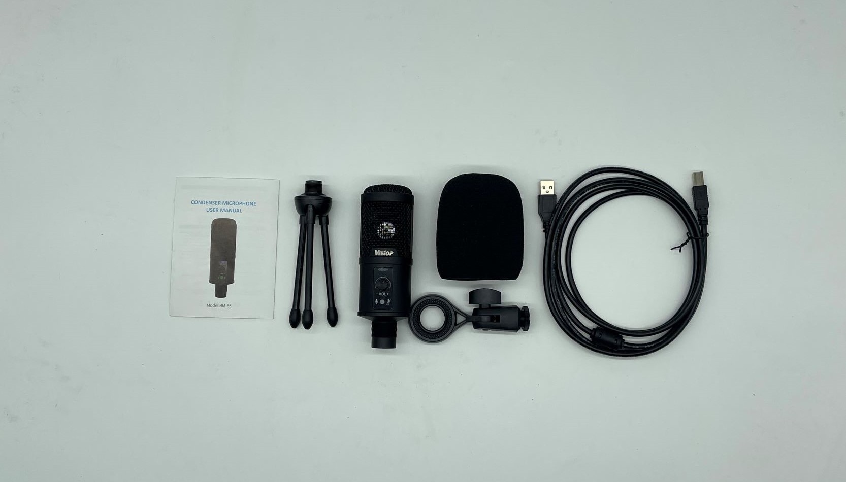 Microphone USB Veetop Pour Ordinateur - Micro Gaming Visioconférence Enregistrement Podcast