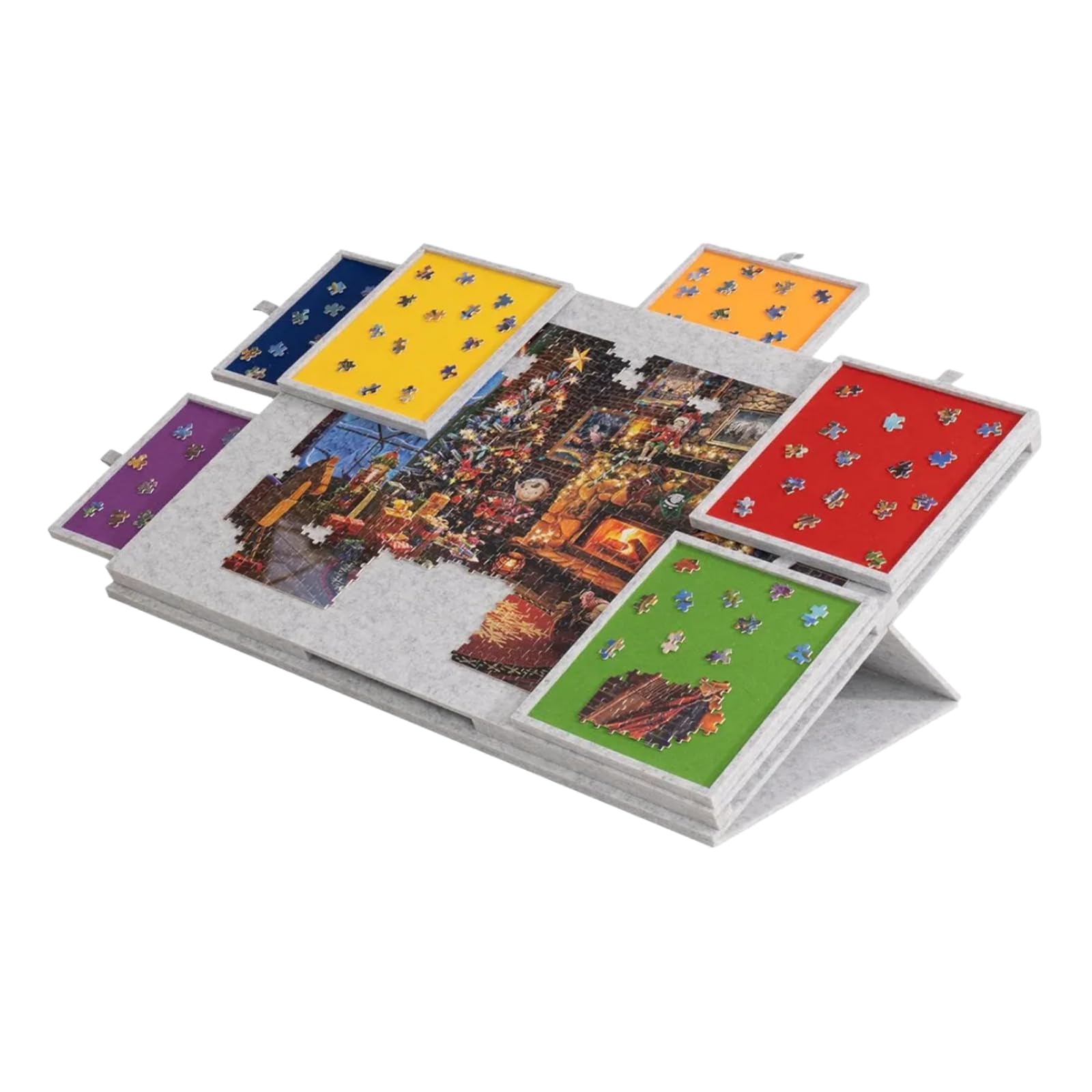 Tavolo Puzzle,Tavolino Puzzle,Tavolo Puzzle con Cassetti,Tavolo da Puzzle Portatile in Feltro,Pieghevole,con Coperchio,per Amanti dei Puzzle,per Giochi Fino A 2000 Pezzis
