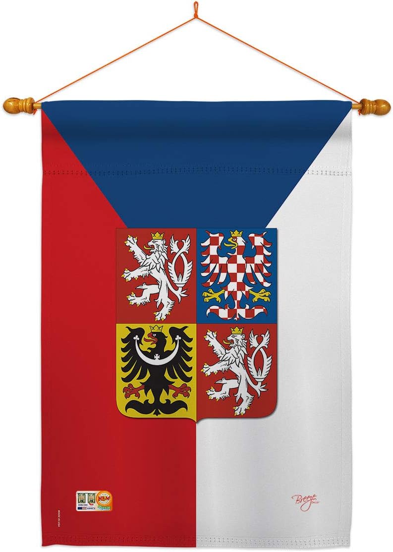 Czech Republic House Flag Dowel Set Regional Nationality Nation International World Country Particular Area Small Decorative Gift Yard Banner Made In USA 28 X 40