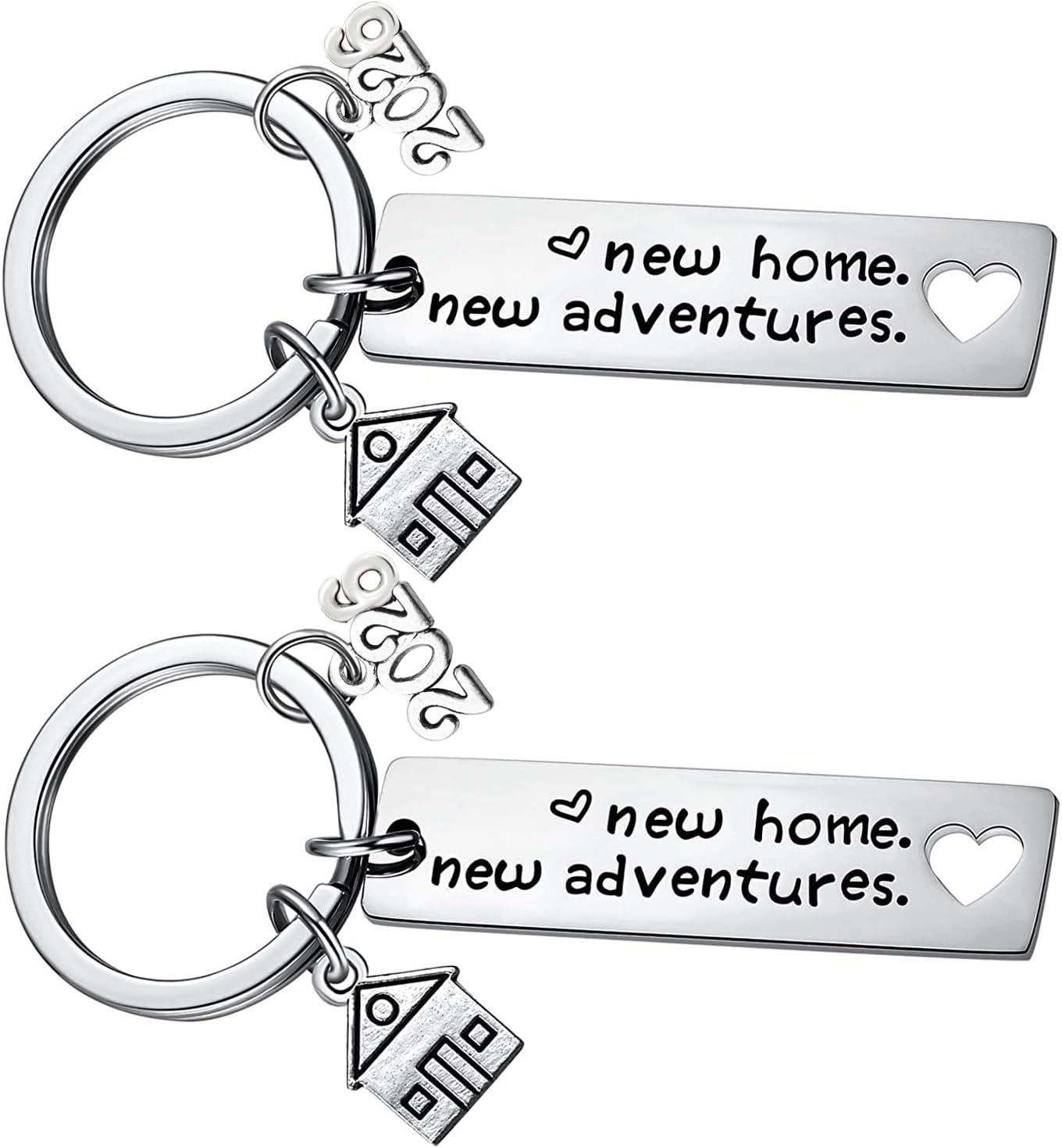 2PCs New Home Keychain 2026 Housewarming Gift for New Homeowner House Keyring Moving in Key Chain New Home Owners Jewelry from Real Estate Agent