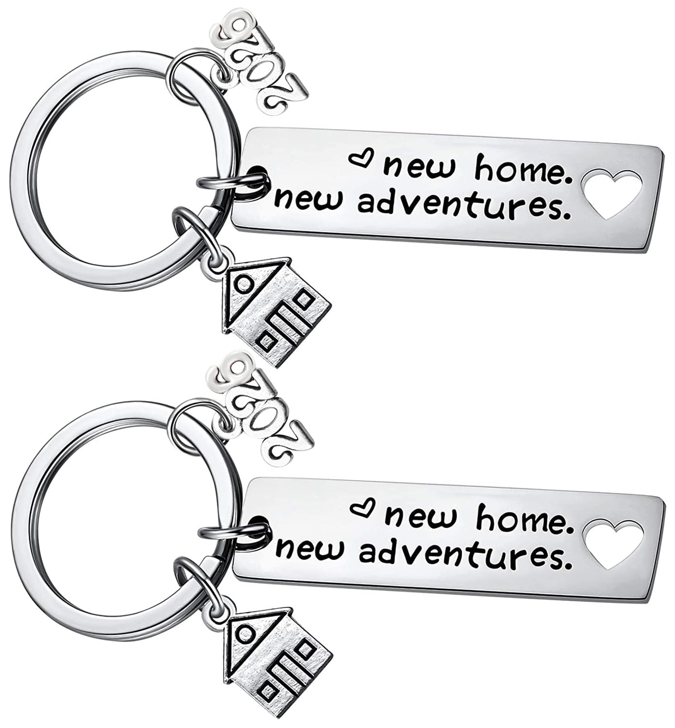 2PCs New Home Keychain 2026 Housewarming Gift for New Homeowner House Keyring Moving in Key Chain New Home Owners Jewelry from Real Estate Agent