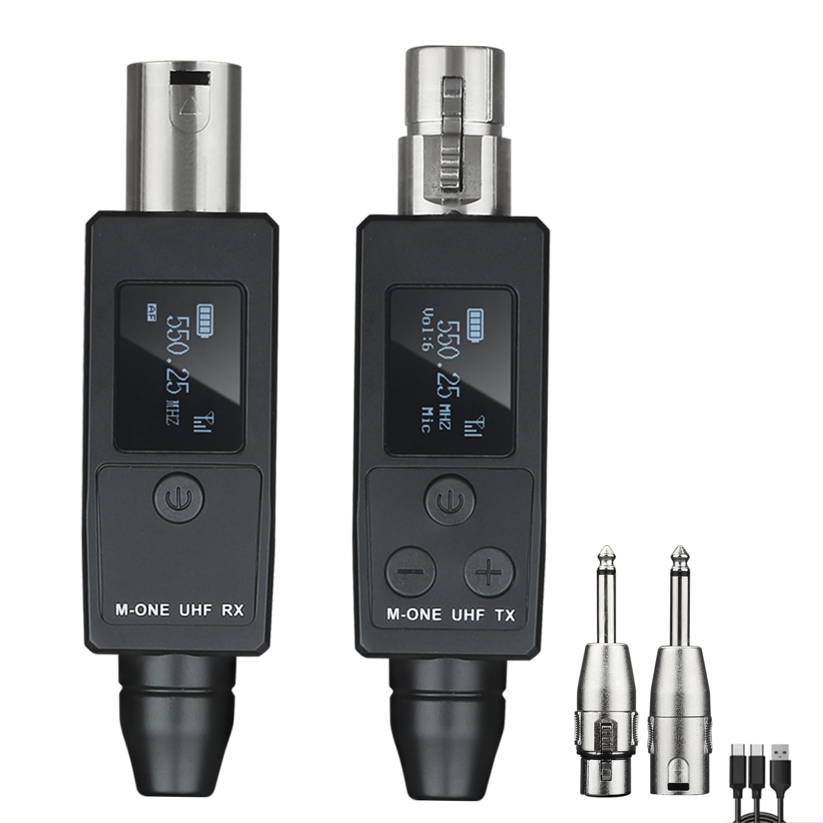 SENHEIDESHI Wireless Microphone Transmitter Receiver System, UHF Wireless XLR Transmitter and Receiver for Dynamic Mic, 98ft to 164ft Range,20 Channels,Guitar Receiver for Audio Mixer,PA System