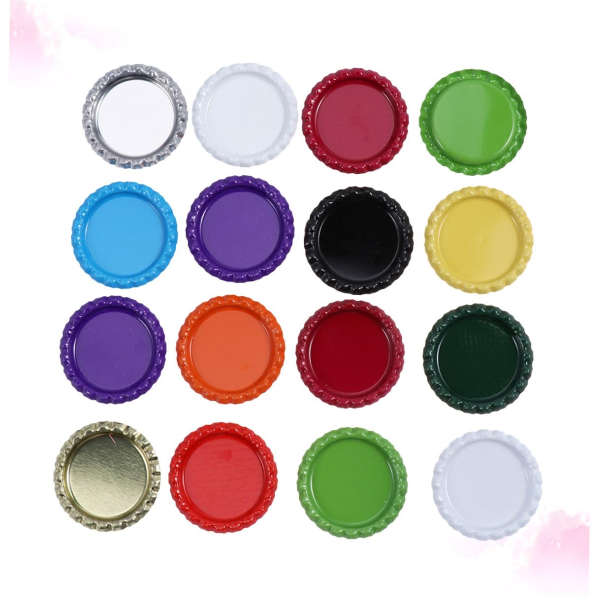 GRIRIW 100pcs Beer Caps Tinplate Beer Bottle Caps Flat Bottom Ideal for Diy Jewelry and Crafts Random Color