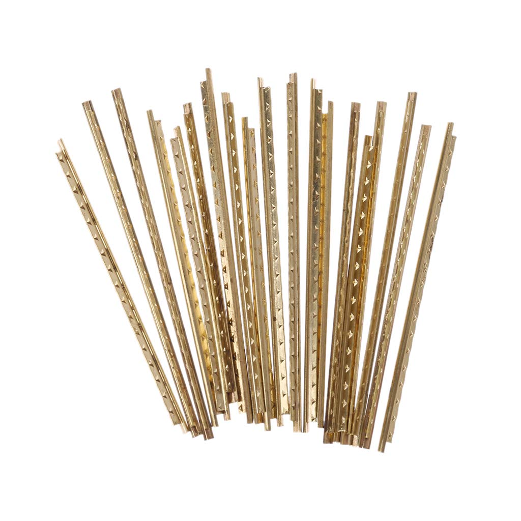 Q-XIAOKEAI,Guitar Fret Wire Metal Brass Cupronickel 2mm 19pc Classic Gold