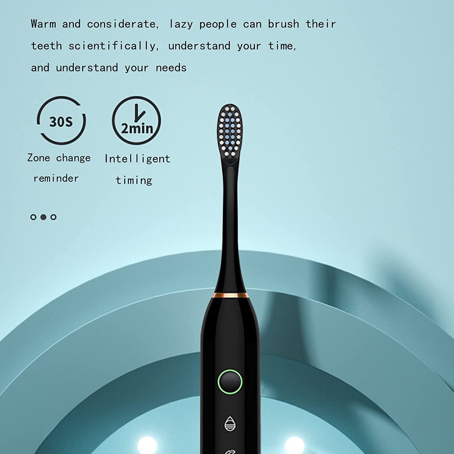 ARTSZY Spazzolino elettrico con 4 testine, 6 modalità di pulizia, timer intelligente, impermeabile IPX7, denti puliti delicati ed efficaci, spazzolino sonico ricaricabile for adulti (Color : White)