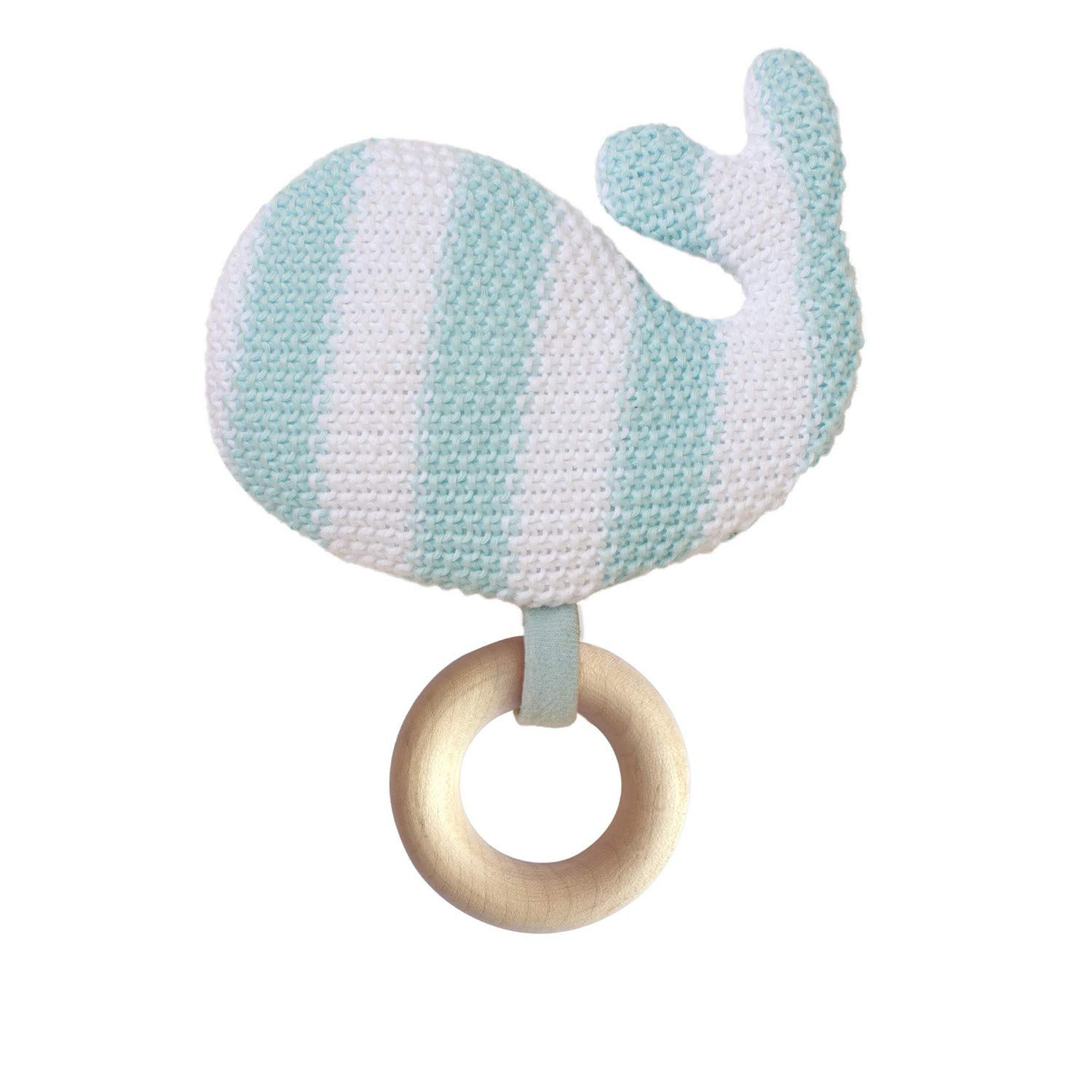 Manhattan ToyWhale Knit Baby Rattle with Wooden Teether