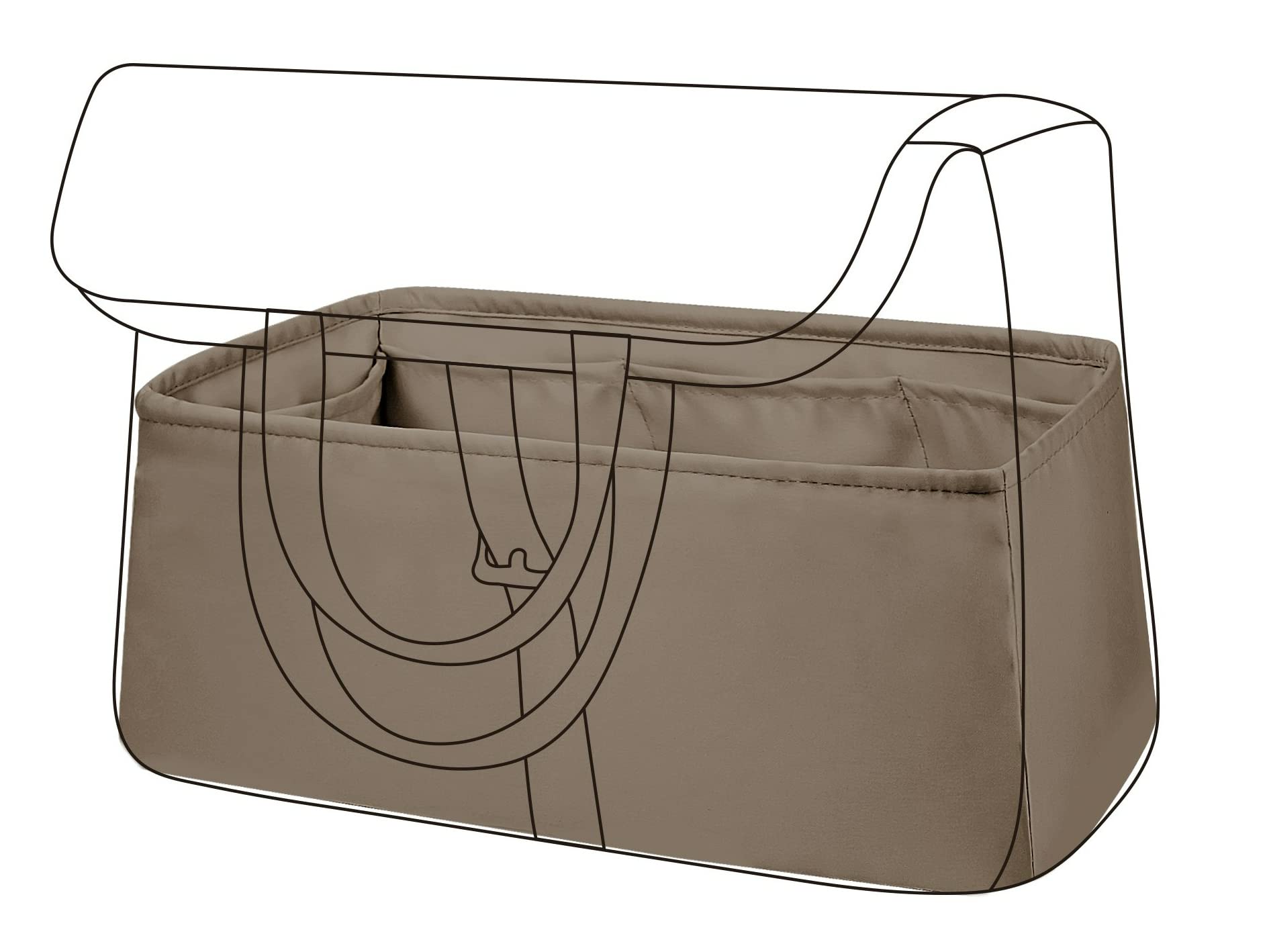 Dgaz Etoupe Grey Silk Handbag Organizer Insert Fits Halzan Mini/ 25/31, Silky Smooth Bag Organizer, Luxury Handbag & Purse Shaper (25, )