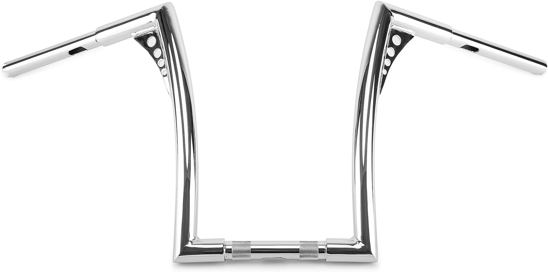 TIGERSGATE 1-1/4" Fat Ape Hangers Handlebar Butterfly Wing bar for Harley Sportster Dyna Softail 1995-Up Road King (CHROME, 12 INCH)
