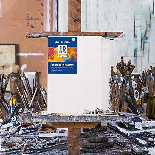 image for DR.DUDU 8 x 12 Inch Painting Stretched Canvas, 10 Pack, 100% Cotton Pi