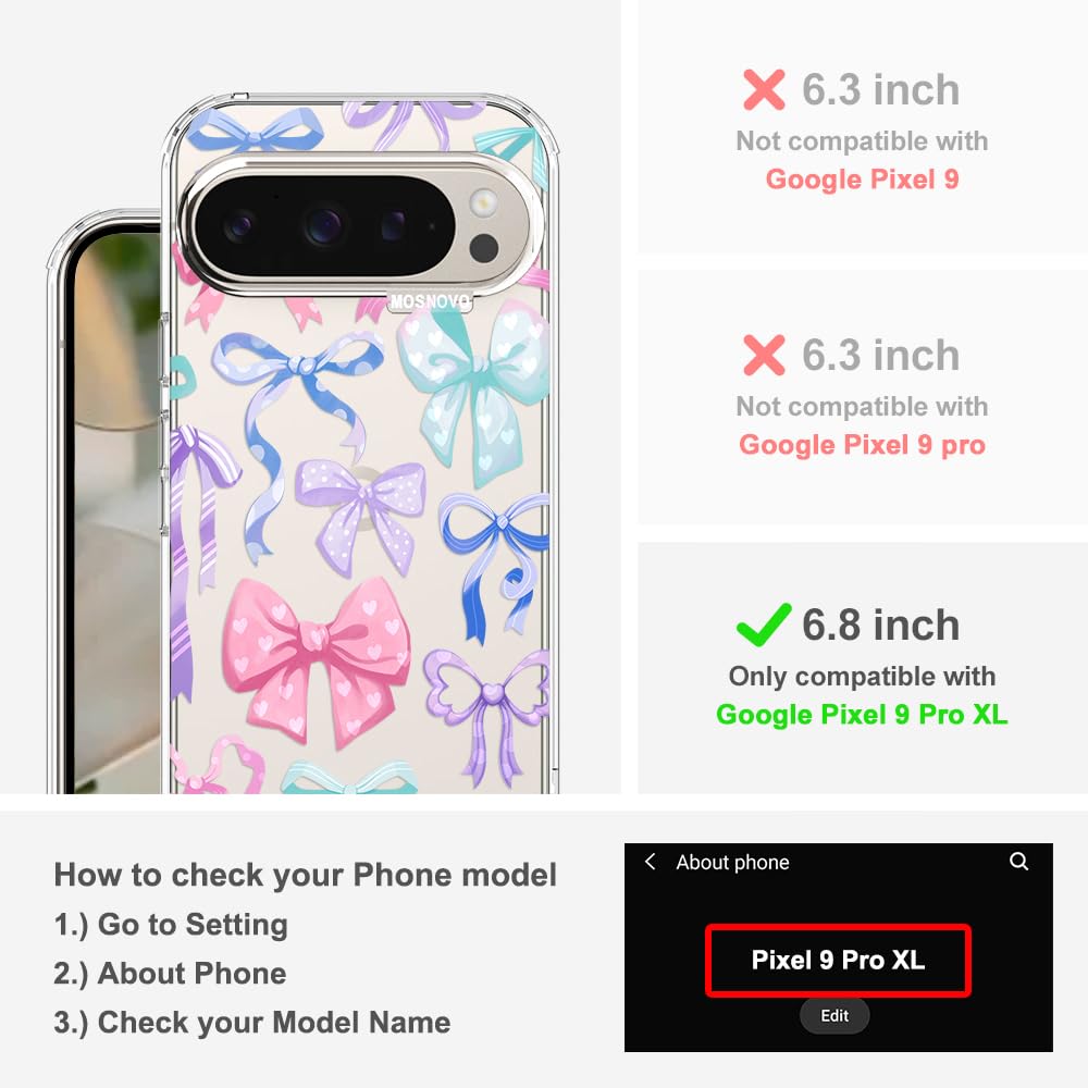 MOSNOVO Case for Google Pixel 10 & Pixel 10 Pro, [Buffertech 6.6ft Military-Grade Drop Protection] [Anti Peel Off Tech] Clear TPU Bumper Phone Case Cover Design - Cute Cherry — view 187