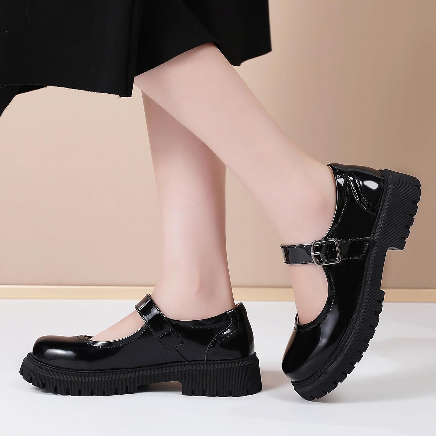 Mary Jane Shoes Women Platform Mary Janes for Women Ladies Chunky Maryjane Flats Non Slip Shoe Dress Casual Comfortable School Shoes - Image 2