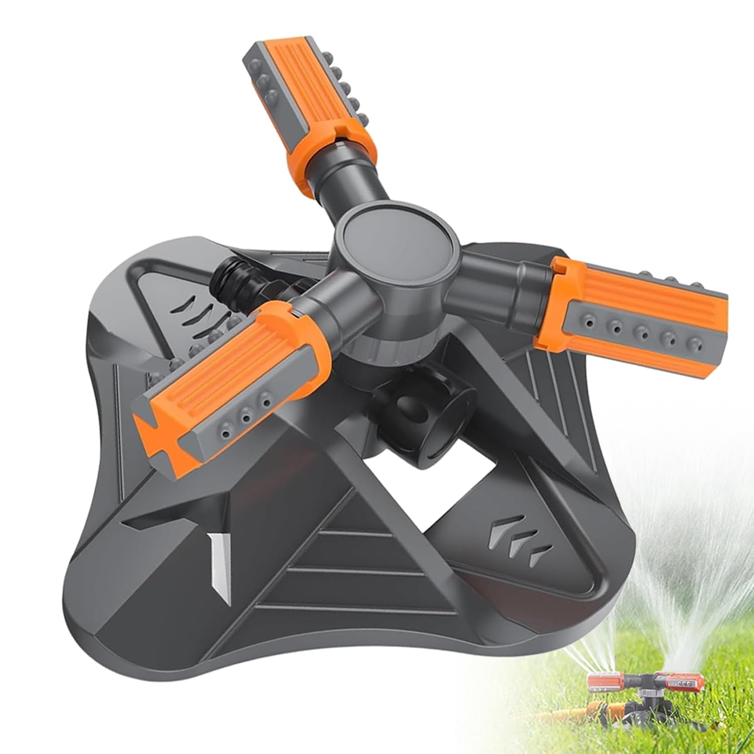 Arroseur de pelouse rotatif à 3 bras réglable pour jardin