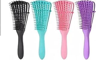 فرشاة فك تشابك الشعر المضادة للكهرباء الساكنة من فيتيلي، مشط تدليك لفك تشابك الشعر بدون ألم للنساء والرجال والأطفال، طويل وسميك ومجعد (لون عشوائي)