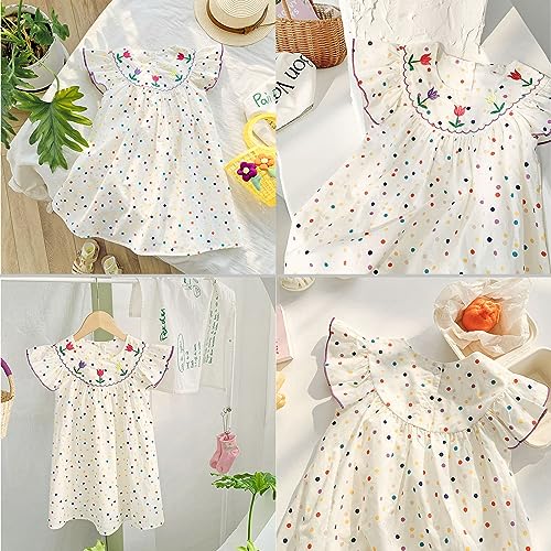 Simplee kids Baby Girls Casual Dress Toddler Smocking Dress Floral Print Sundress for Spring Summer 1-6 Years4