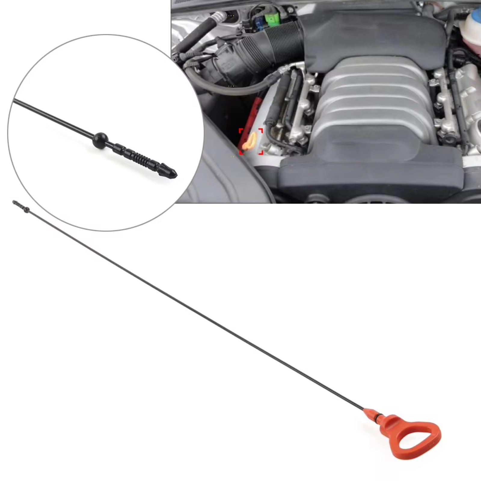 Astina di Livello Olio Motore Compatibile con A4 per V6 2002 2003 2004 2005 per Quattro 2002 2003 2004 2005 2006 Astina di Livello Olio Motore per Auto OEM: 06C115611K