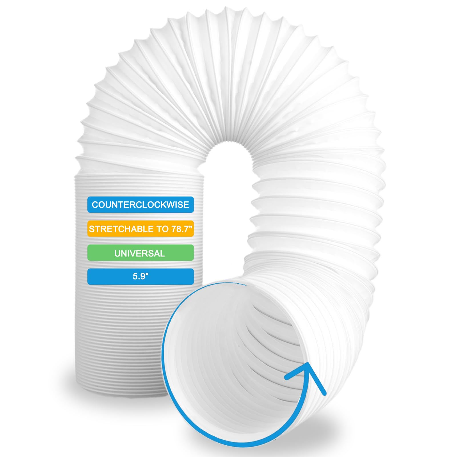 AHAQU Air Conditioner Hose, Parts for Portable Air Conditionere, 15cm Diameter 200cm Length Anti-Clockwise Thread, Compatible with LG, Delonghi and Other Portable Air Conditioners