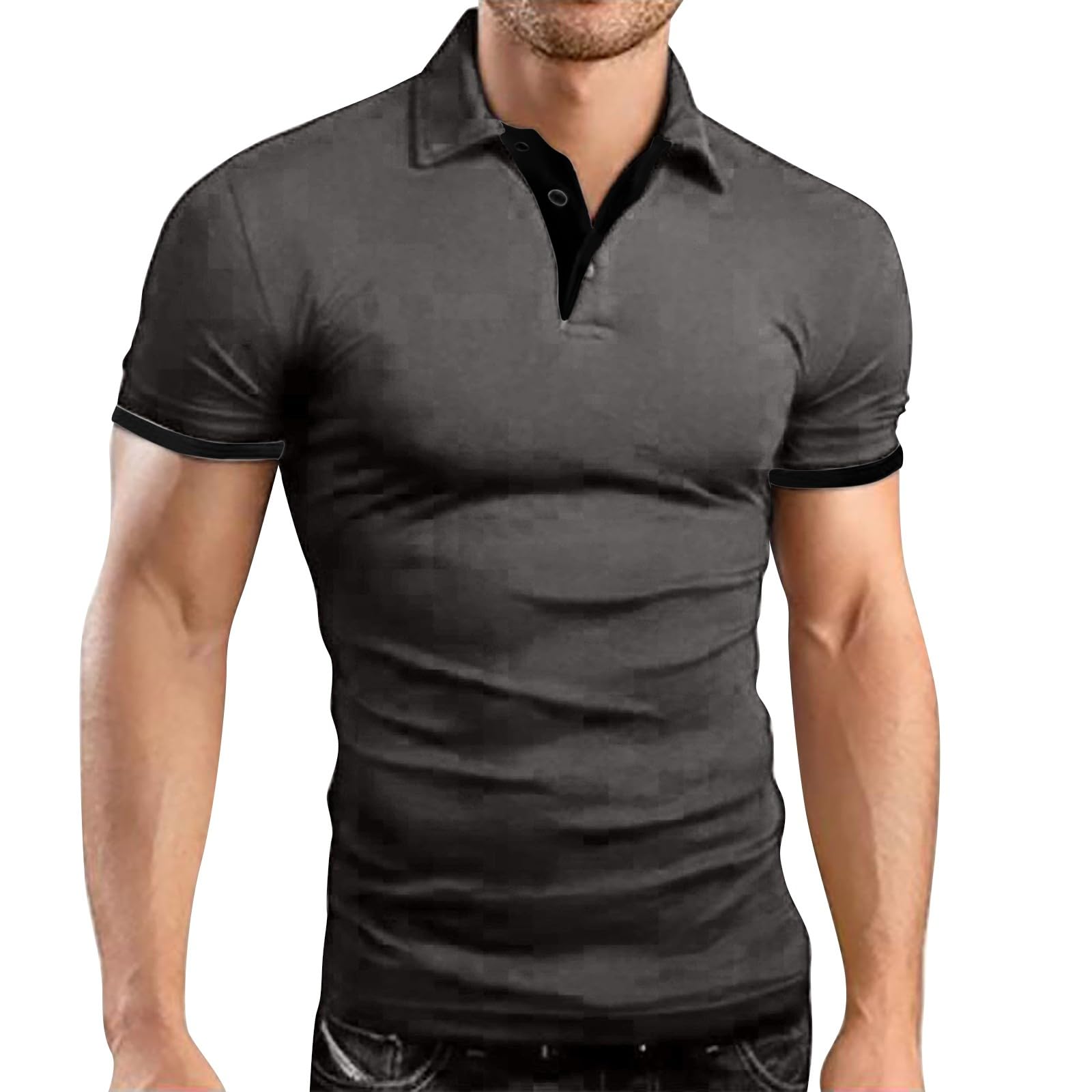 Camiseta Polo de Manga Corta para Hombre, Casual, Transpirable, Ajuste Regular
