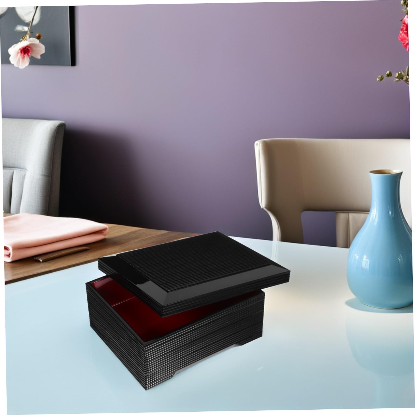 Mikinona Japanische Lunchbox mit Bento-design Tragbare Speisenträger für Erwachsene Unterteilte Menübox für Reisen und Picknicks Auslaufsicher Holzmaserung
