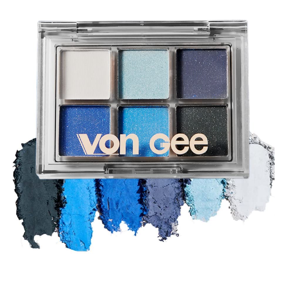 Paleta de sombras de ojos ahumadas, 6 colores fríos paleta de sombra de ojos con purpurina Klein Blue Black Paleta de sombra de ojos Maquillaje disponible en Yaxa Peru