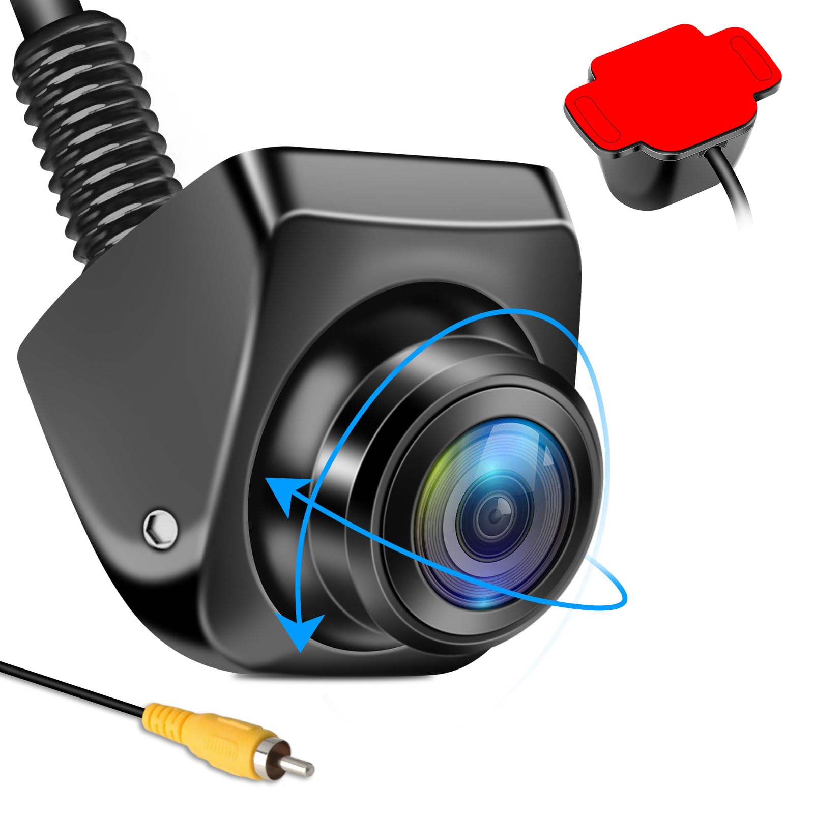 Vtopek 180° Grand Angle Caméra de Recul Voiture AHD 1080P Rotation à 360°