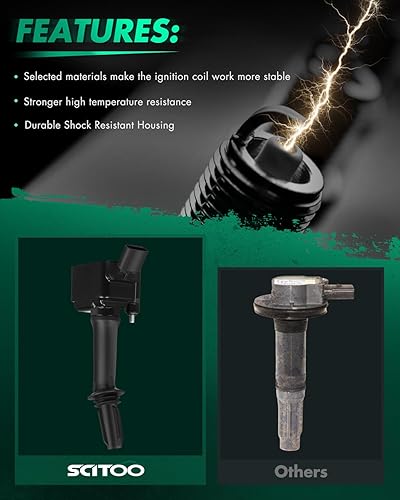 Vista 1754 de SCITOO 1 bobinas de encendido con 4 bujías de iridio para Chevrolet 2011-2015 Cruze 1.4L 2016 Cruze Limited 1.4L 2012-2020 Sonic 1.4L 2013-2021 Trax
