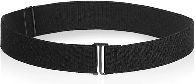 Zwarte Dames Riem - Invisible Stretch Belt met Platte Gesp voor Jeans en Jurken