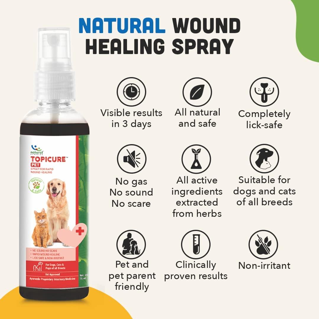 Buy Natural Remedies Topicure Pet Spray Rapid Wound Healing & Reliflam Spray Relief from