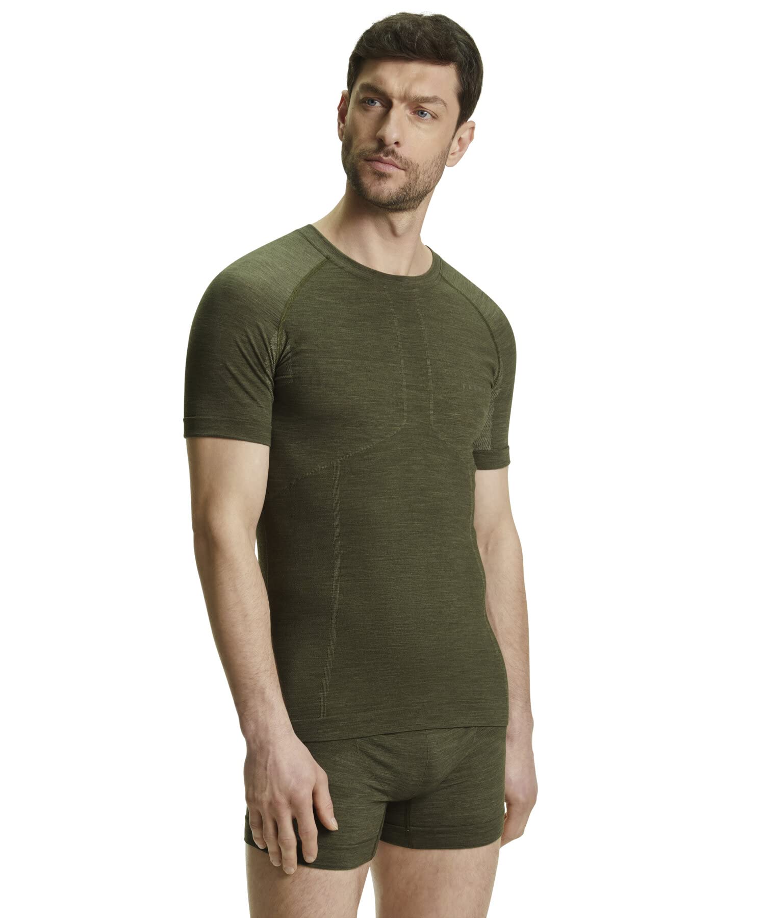 FALKEMen's Wool-tech Light Trend Round Neck M S/S Sh Thermoregulated Breathable Quick Dry 1 Piece Base Layer Top (pack of 1)