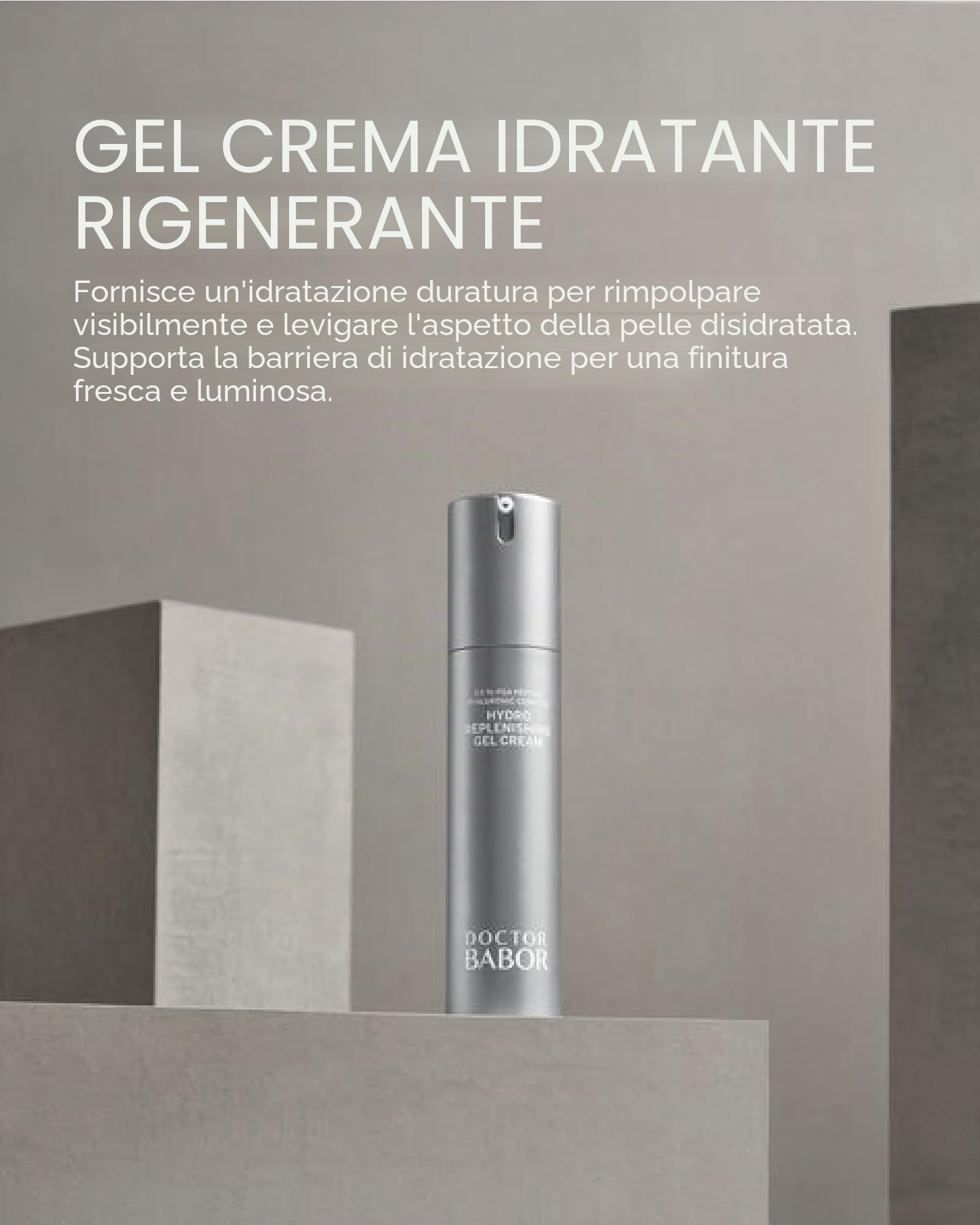 DOCTOR BABOR Hydro Replenishing Gel Cream | Formula in gel-crema leggera e idratante per pelli secche | Cura idratante per 24 ore, freschezza e morbidezza | vegan | 50ml
