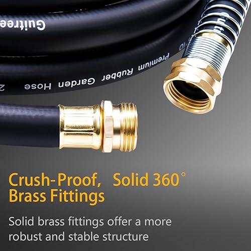 Miniatura 3 de Manguera de jardín de goma resistente de 75 pies 58  200 psi, explosión de 1000 psi, agua calientefría, trenzado de cinco capas para mayor