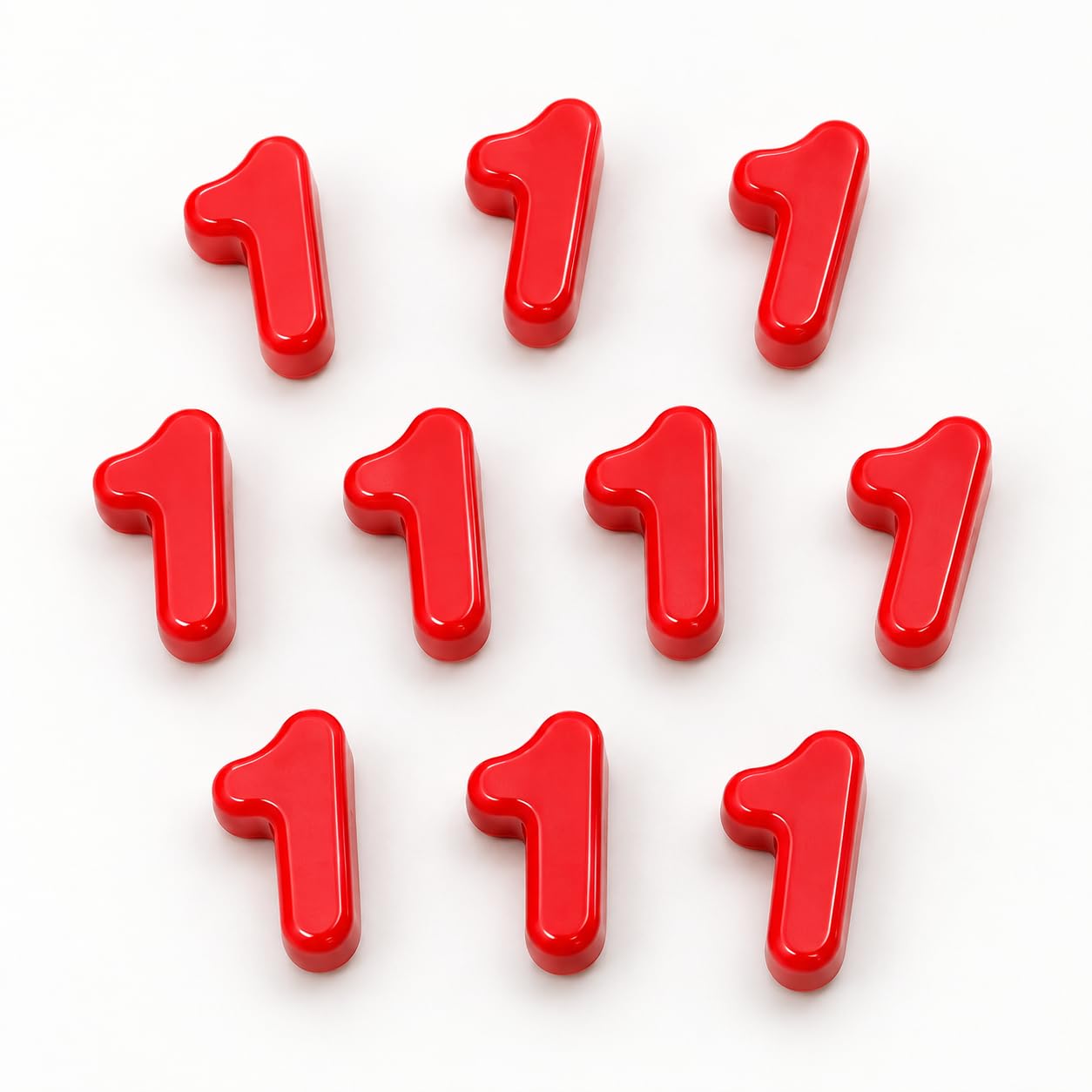 Number Beads, 10pcs Number Beads for Bracelets with 6mm Large Hole, Number Bead for DIY Jewellery Making, Keychains and Paracord Crafts(Red, Number 1, 10)