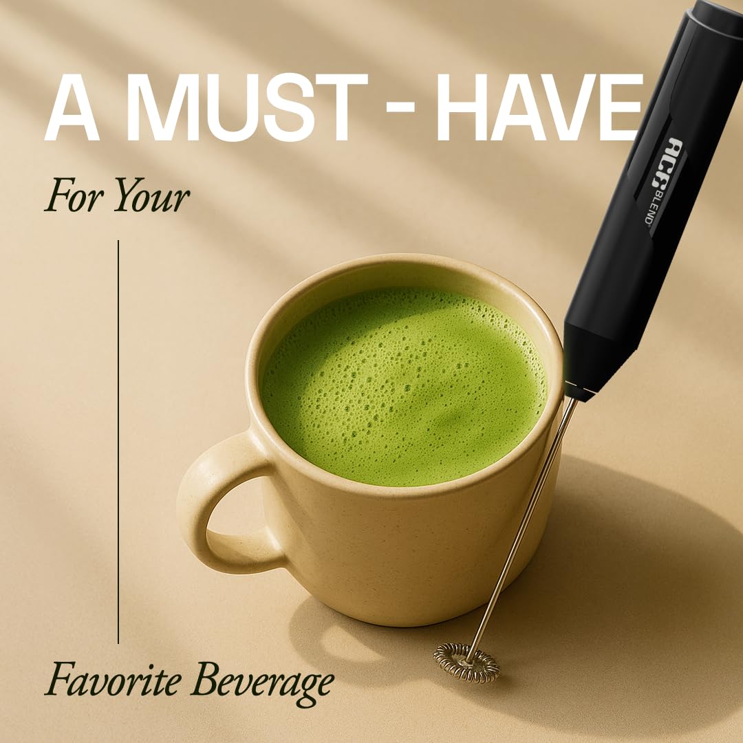 Ace Blend Cloudstick Coffee Frother Electric | Battery Operated Portable Foam Maker | Stainless Steel Electric Whisk, Mini Foamer for Lattes, Cappuccino, Frappe, Mocha for Kitchen Use 2