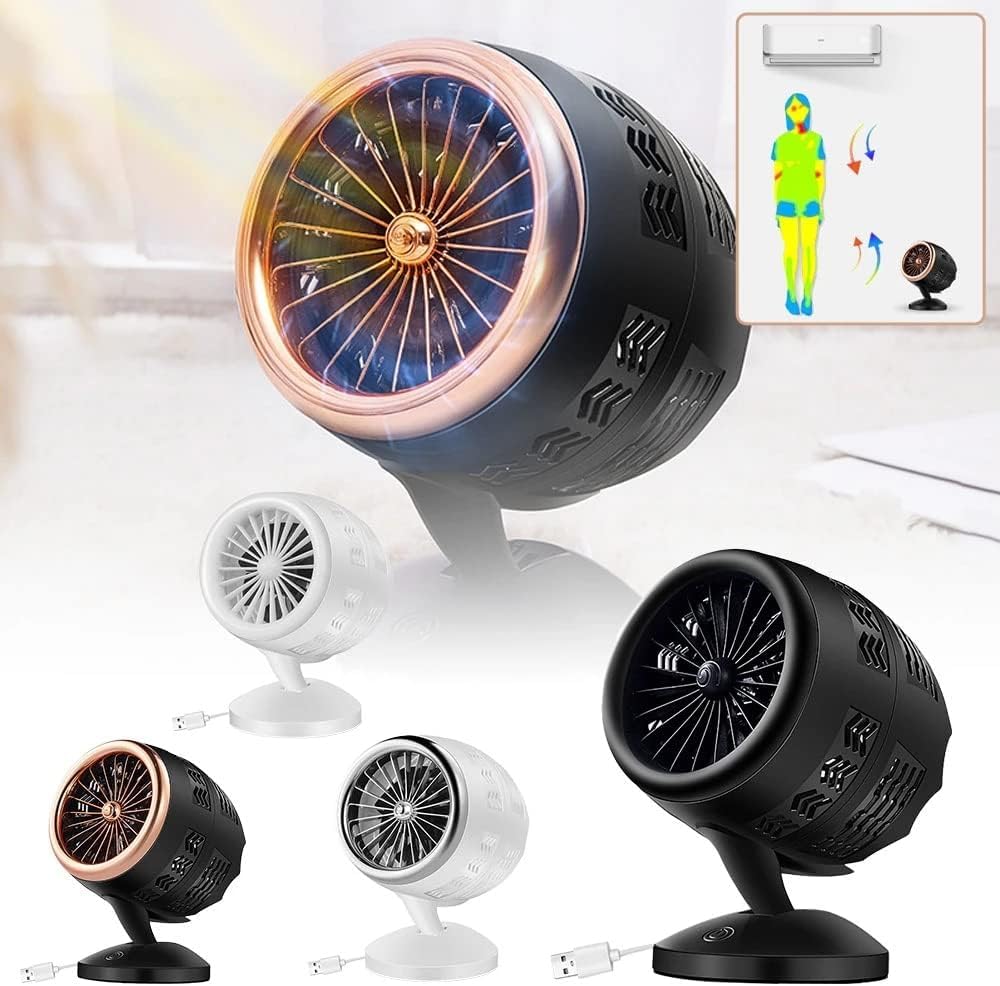 Ventilatore elettrico portatile Forte vento USB plug-in Mini ventilatore Inclinazione regolabile Ventilatore da tavolo estivo Ventilatore elettrico da campeggio esterno (Oro)