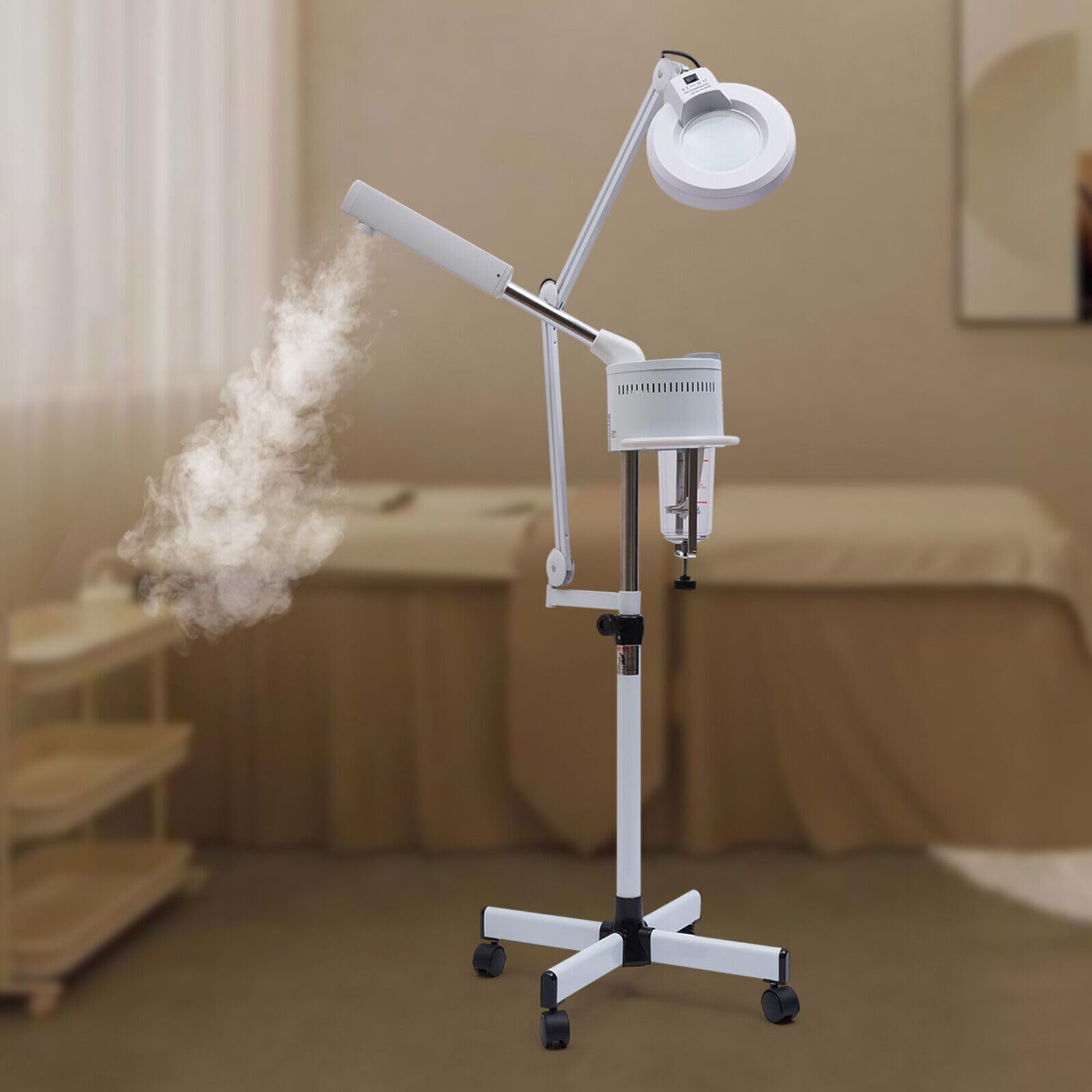 Ozon Bedampfer 2 in 1 Kombigerät Bedampfer ​Lupenleuchte Lampe 5-fache Vapozon Ozon Streamer