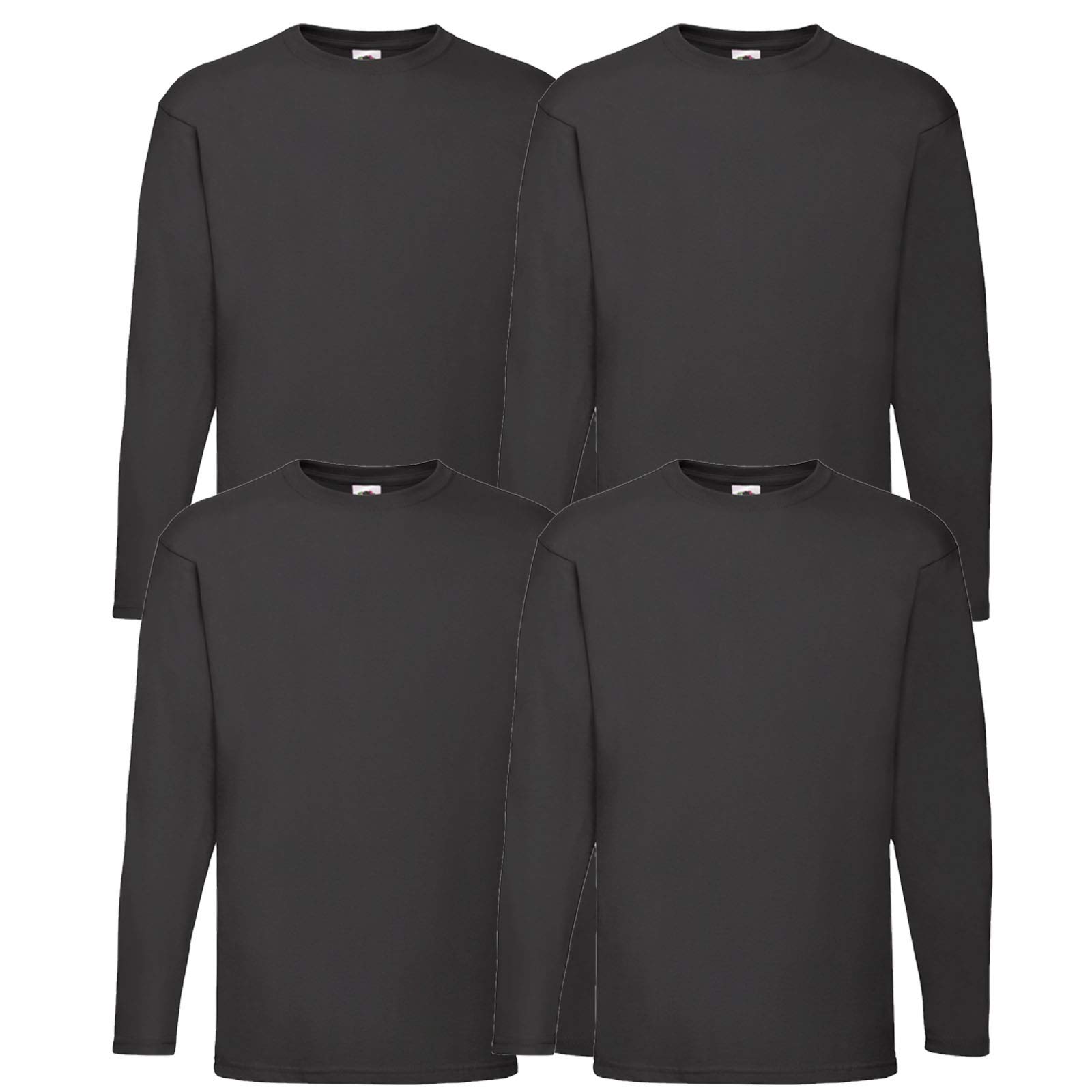 Fruit of the Loom Men's Valueweight Long Sleeve Sports Top, black, 3XL